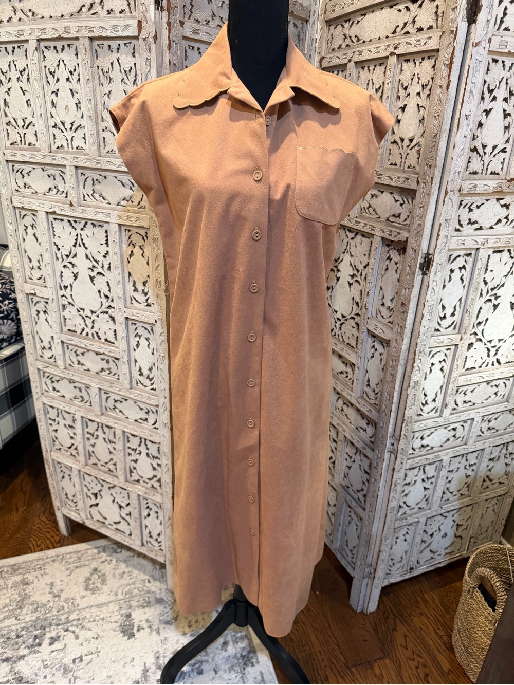 Vintage Saks Fifth Avenue Young Dimensions Scallop Shirt Dress